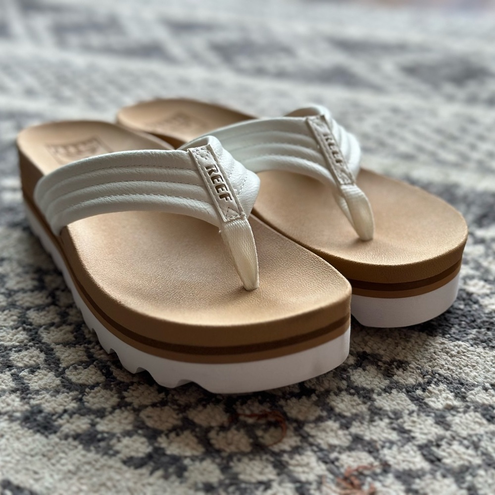 REEF white flip flops
